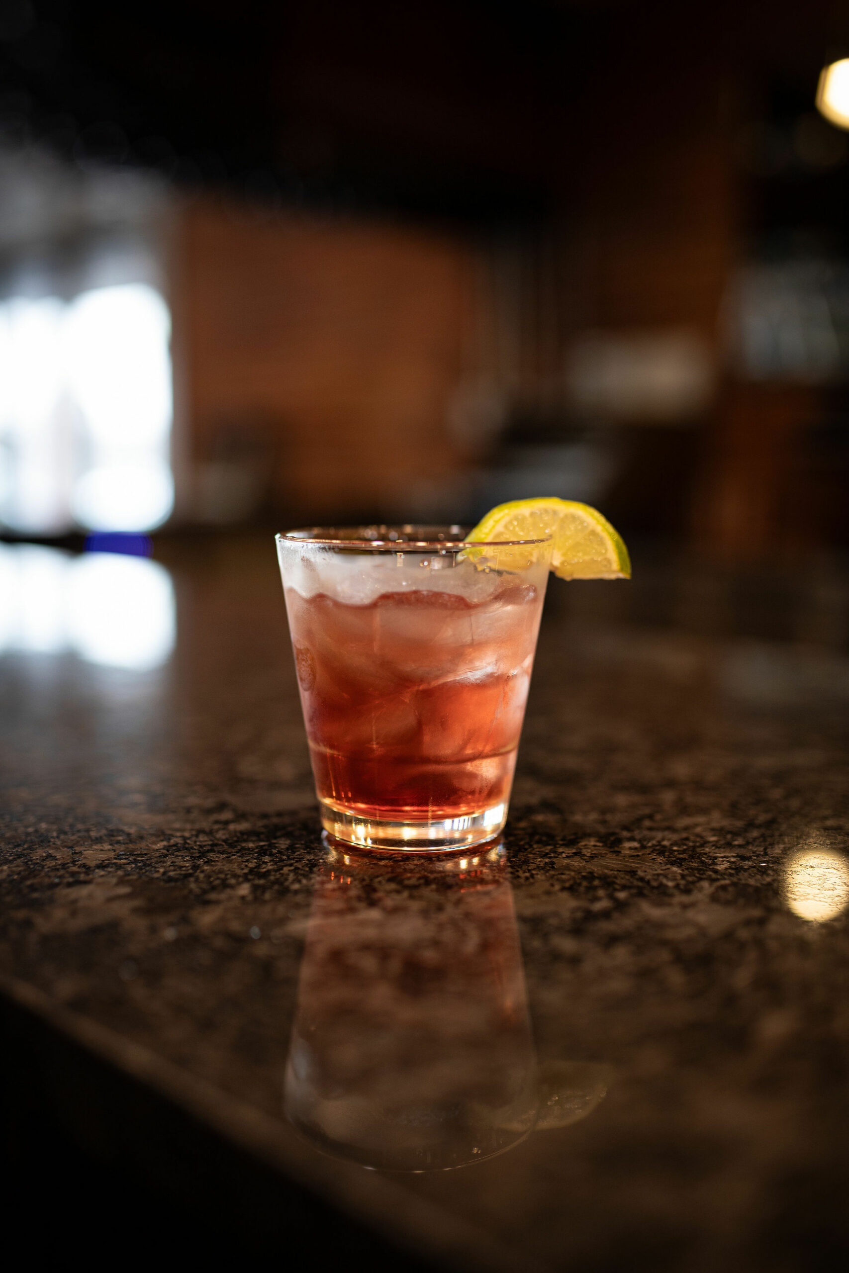 cocktail served on bar